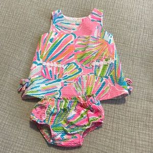 3-6m Lilly Pulitzer backless shift dress w bloomers